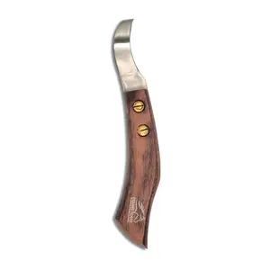Equine Care Hoof Trimming Loop Knife - J2 Stainless Steel, Wooden Handle, Ideal for Farriers