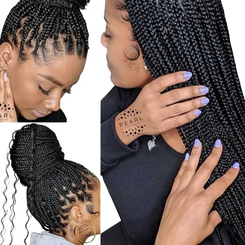 Women's 30-36in 480-520g 360 Knotless Lace Front Crochet Wig, Loose Braids Hairstyles, Baby Hairs, Quick Daily Part, Square Style, Casual Use, Female-Friendly Design, Synthetic Braided Lace Wigs for Women