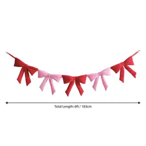 Valentine's day velvet bow garland home deco for party anniversary