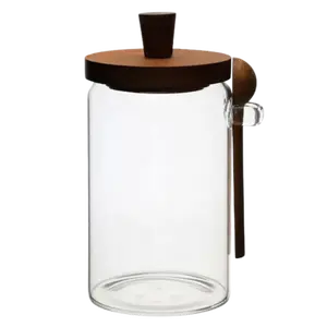 25 OZ Glass Coffee Jars with Spoons for Candy Biscuit Storage Tea Snack Seasoning Salt Pepper Jars Organiser Bottles