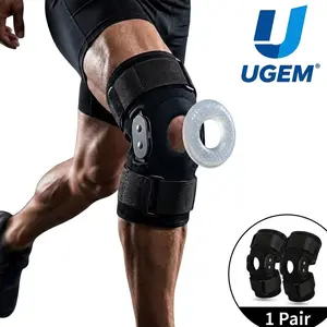 Professional Hinged Knee Brace for Men & Women, Knee Support with Dual Side Stabilizers & Patella Gel Pad for ACL, MCL, Meniscus Tear, Arthritis Pain Relief, Adjustable Compression Knee Wrap for Recovery (1 Pair)