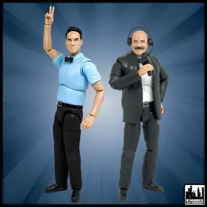 Ultimate Classic Referee & Classic Announcer With Deluxe Articulation for WWE & AEW Wrestling Action Figures