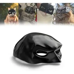 Bat Cat Mask Cosplay, Bat Style Cat Mask, Pet Costume Accessories, Fun and Cute Superhero Cosplay Mask Suitable for Cats, Black Cat Bat Cosplay Mask Hat Suitable for Cats, Cat Costume (Large Size 5.1inch Length x 3.5inch Width)