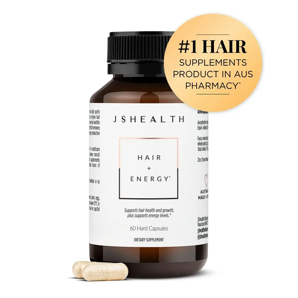 JSHealth Hair + Energy | Hair Vitamins Supplement for Daily Vitality | Advanced Formula