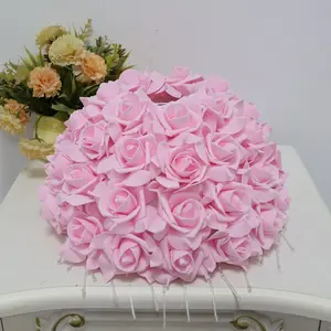 Pink/White Artificial Rose / Lampshade, Artificial Rose Flower Lamp Shade, Elegant Style Table Lamp Cover for Bedroom Living Room Study Decoration