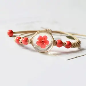 Handcrafted Resin Pressed Flower Bracelets for Women