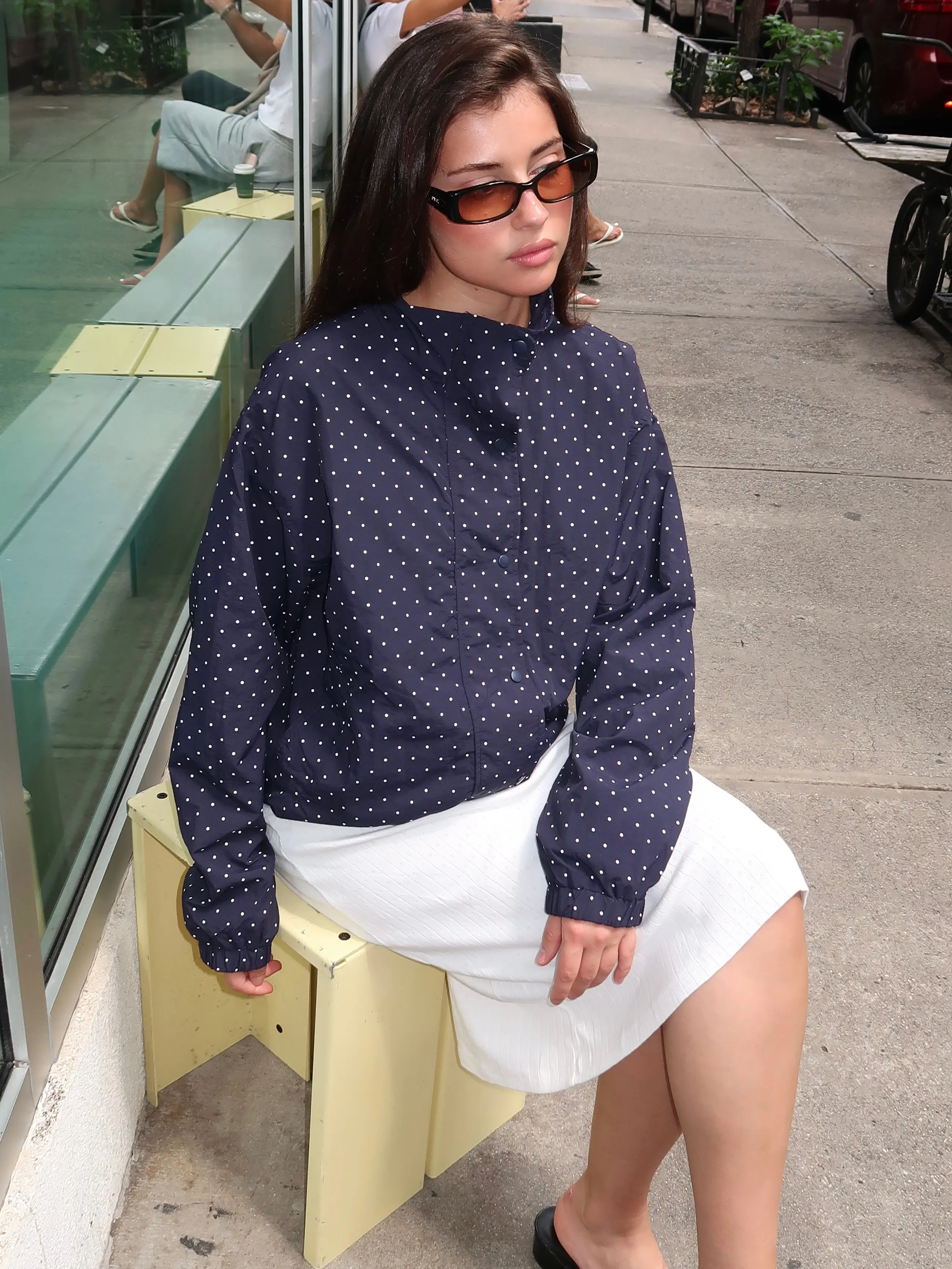 Leland Jacket in Navy Dot