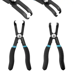 #fathersdaygift DURATECH 2-Piece Push Pin Pliers Set with 30 Degree and 80 Degree Offset Jaws, Spring Loaded and Plastic Spraying, Auto Clip Removal Tool Kit for Easily Removing Trim Plastic Fasteners, Rivets, Clips