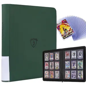 Joyfolio 288 Toploader Binder | 9-Pocket Zippered Ringless Album for TCG & Sports Cards | PU Leather Side-Load Storage