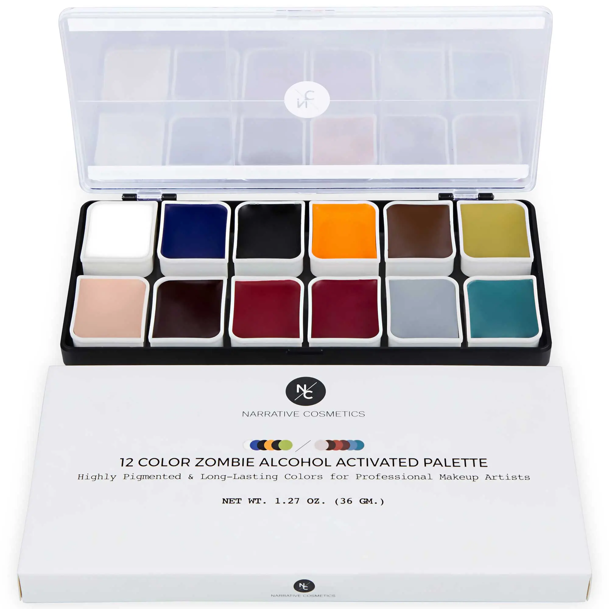 12-Color Zombie Alcohol-Activated Professional SFX Makeup Palette