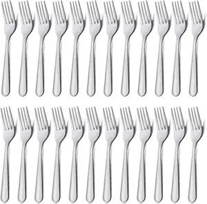 Unokit 24 Pieces Dinner Forks Set 7.1 inch Silver Stainless Steel Mirror Polished Dishwasher Safe Flatware for Home Kitchen or Restaurant