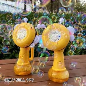 Rechargeable Bee Bubbles Guns for Kids with LED Lights, Fun Swing Dance Bubbles Maker Machine Blower Toys,Outdoor Play, Easter, Birthday Party Favors & Gifts
