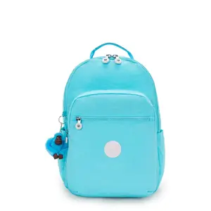 The Seoul Large Green Backpack by Kipling w/ 15" Laptop Sleeve - Woven Nylon