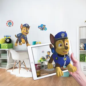 Paw Patrol Chase Interactive Wall Decal 24" Tall 3D Police Decal with Bonus Mini Decals for Kids' Room Decor