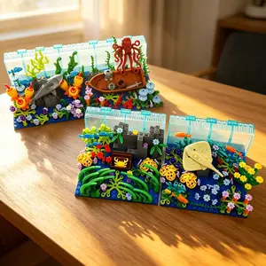 Dreamy Underwater World Aquarium Building Set, Includes Sharks, Rays, Octopus, Crabs, Seaweed, Coral, Perfect Gift for Kids