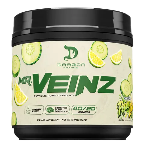 Dragon Pharma Mr.Veinz Pre Workout Powder - 40 Servings for Maximum Muscle Pumps and Endurance Bypass Supplement Dietary Bodybuilding Supplement Fitness Healthcare Supplement
