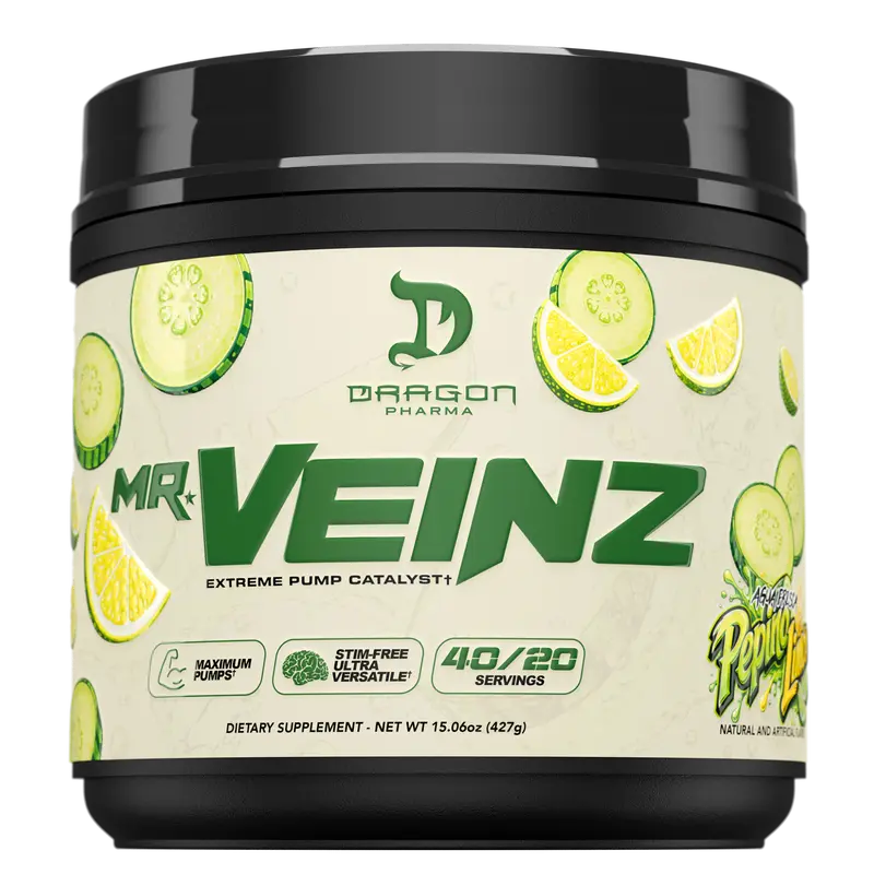 Dragon Pharma Mr.Veinz Pre Workout Powder - 40 Servings for Maximum Muscle Pumps and Endurance Bypass Supplement Dietary Bodybuilding Supplement Fitness Healthcare Supplement