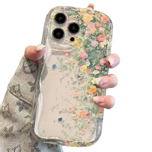 Aesthetic Floral Feast iPhone Case for iPhone 17 Pro Max 16 Pro 15 14, Cute Wildflower Print Shockproof Protective Cover, Elegant Exotic Phone Case