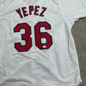 JUAN YEPEZ Signed Autograph Custom Jersey (JSA Coa Sticker St. Louis baseball