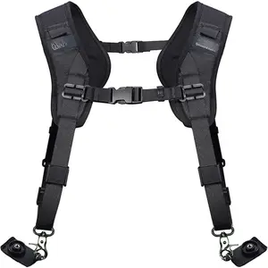 Double  Camera Strap Harness Quick Release Adjustable Dual Camera Tether Strap for DSLR SLR Camera (focus)