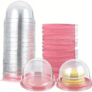 20/50pc reusable mini-dessert cake box, with transparent design, round top, and Lid, is an ideal choice for packaging cakes, and also a gift for Christmas, Halloween, Valentine's Day, weddings, birthdays and other occasions