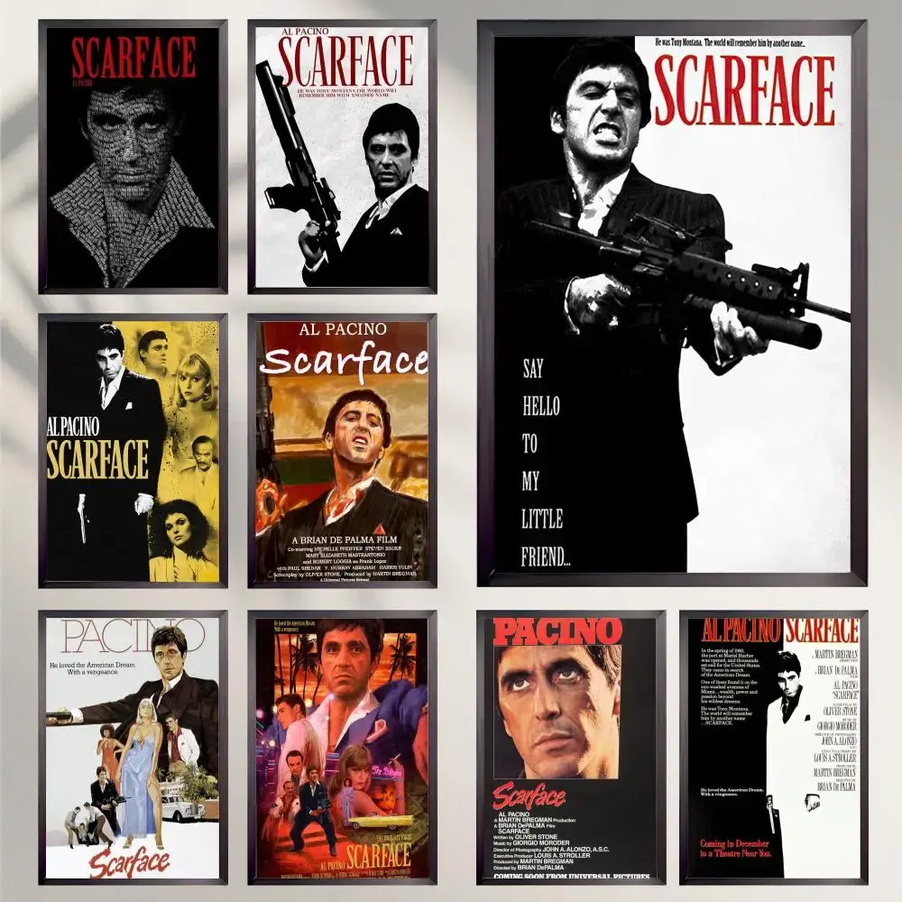 [Sale off up to 55%][Free Ship] Movie S-Scarface Poster HD Versatile Waterproof Wall Decor Self Adhesive Perfect for Any Room & Ideal Gift
