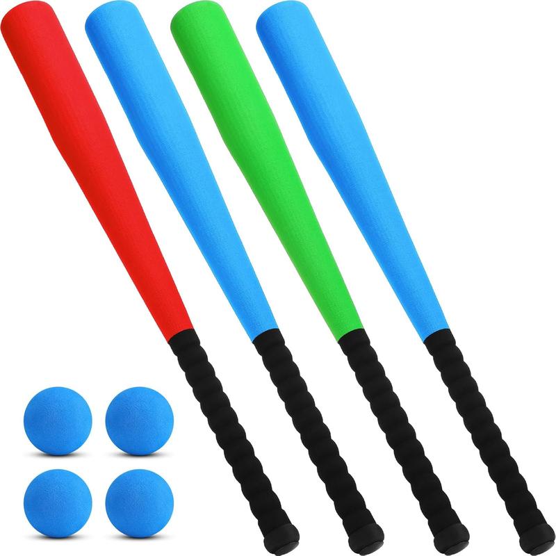 4 Pieces Foam Baseball Bats 24 Inch Foam Bats with Safety Soft Baseball ...