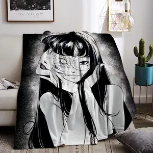 tomie junji ito Throw Flannel All Weather Blanket Kneeling Blankets Fluffy Warm Winter Blanket Blankets on Offer Home Knee Throw Wearing Microfiber Thickened Flannel Blanket
