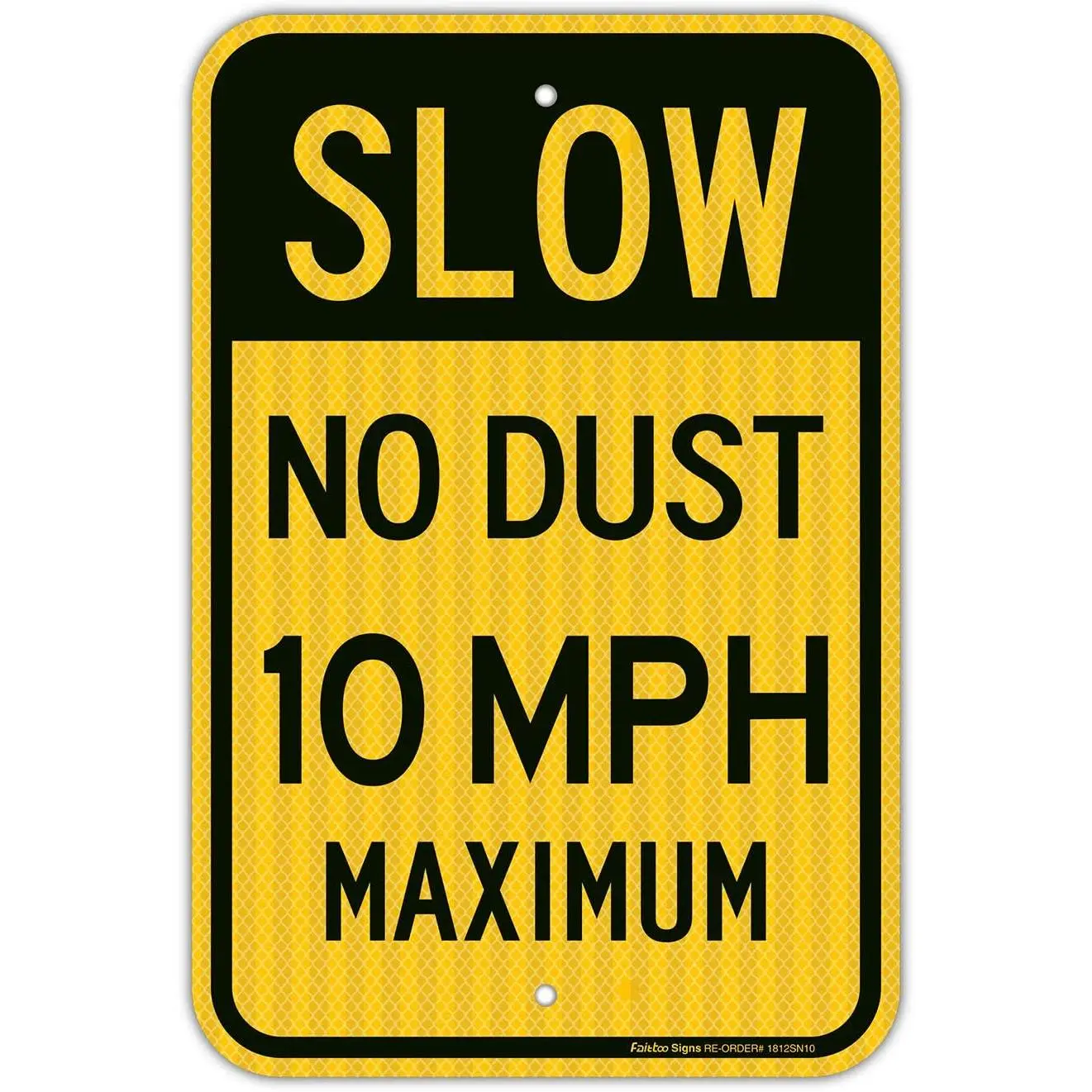 10 MPH Maximum Speed Limit Warning Sign, 18x12 in Heavy Duty Rust-Free Aluminum, Outdoor Engineer Grade Reflective Sheeting, Weather-Resistant, Waterproof, Fade Resistant Durable Ink, Easy to Mount Road Sign for Home Supplies Decor Plaques