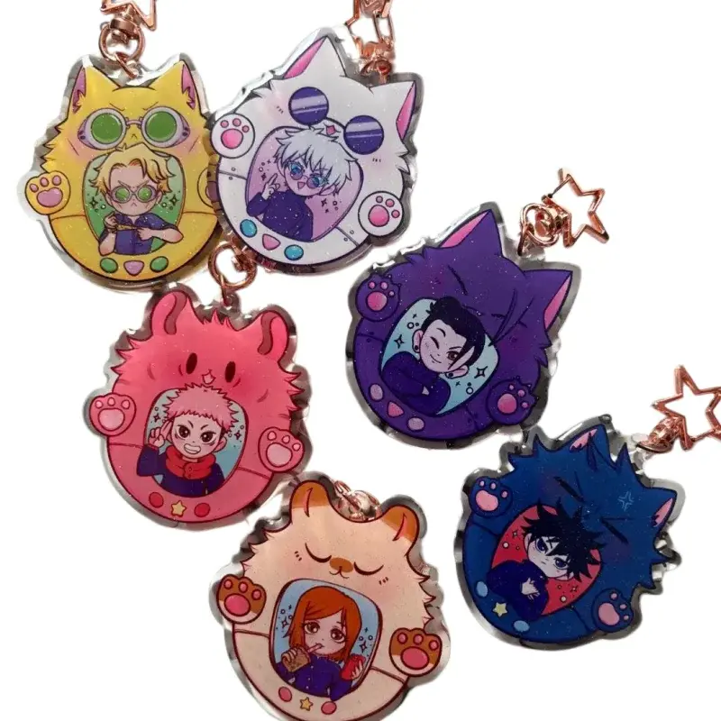 Jujutsu Kaisen Cat Acrylic Keychain Nanami Kento Gojo Satoru Geto Suguru Kugisaki Nobara Bag Charms for Fans