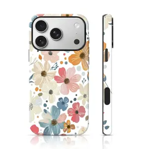 Watercolor Flower Phone Case,phone Case Suitable for Iphone 11/12/13/14/15/16/17 Pro Promax Plus Air and Samsung S22/S23/S24/S25 Plus Ultra Fe,Double-Layer TPU Shockproof Protective Cover (Pastel Flower Print)