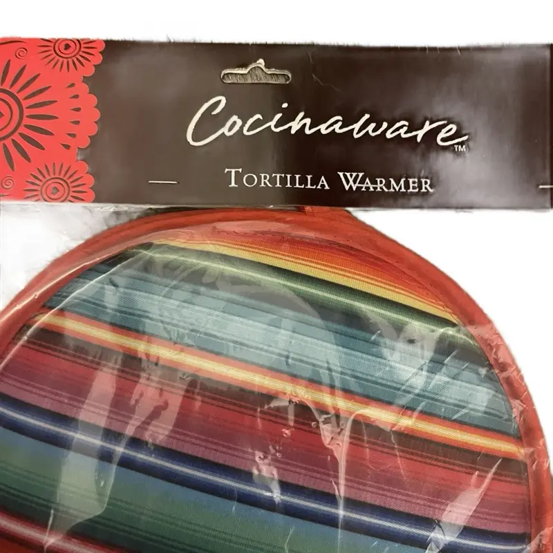 Cocinaware Tortilla Warmer - Multicolor Striped Design for Perfectly Warm Tacos and Burritos. COLOR WILL VARY. Kitchen Utensils Mexican Stylish 1 Pack