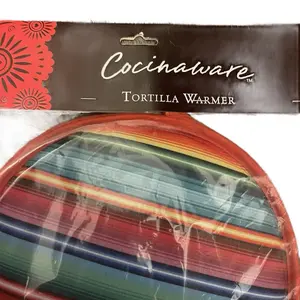 Cocinaware Tortilla Warmer - Multicolor Striped Design for Perfectly Warm Tacos and Burritos. COLOR WILL VARY. Kitchen Utensils Mexican Stylish 1 Pack
