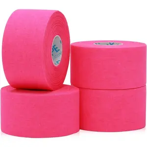 Athletic Sports Tape (4 Packs) - 45ft Per Roll Very Strong Tape for Athlete & Sport Trainers & First Aid Injury Wrap, Perfect for Fingers Ankles Wrist on Bat, Hockey Stick - Pink
