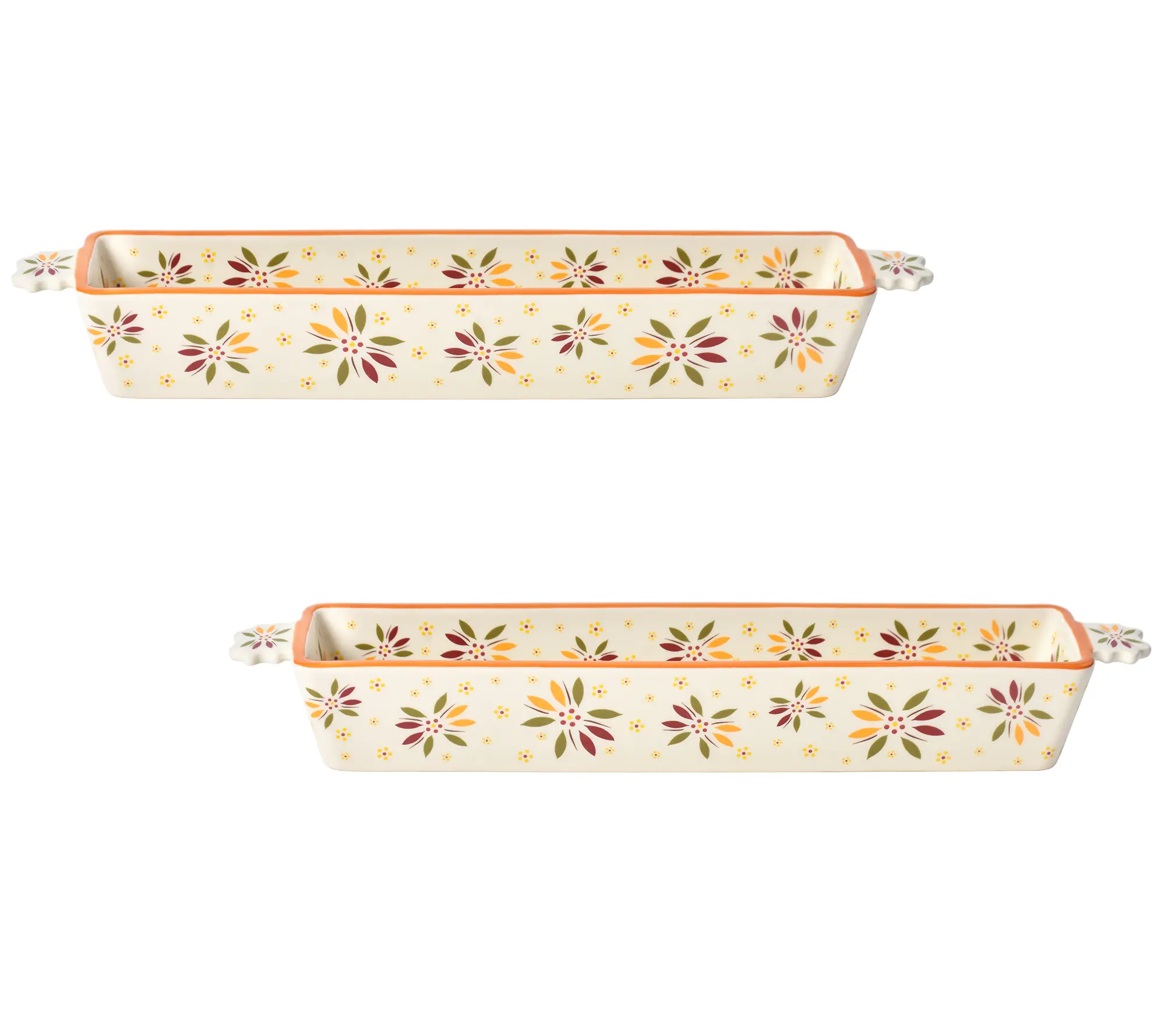Temp-tations Seasonal Set of (2) Cracker Trays with Handles Temp-tations Seasonal Set of (2) Cracker Trays with Handles