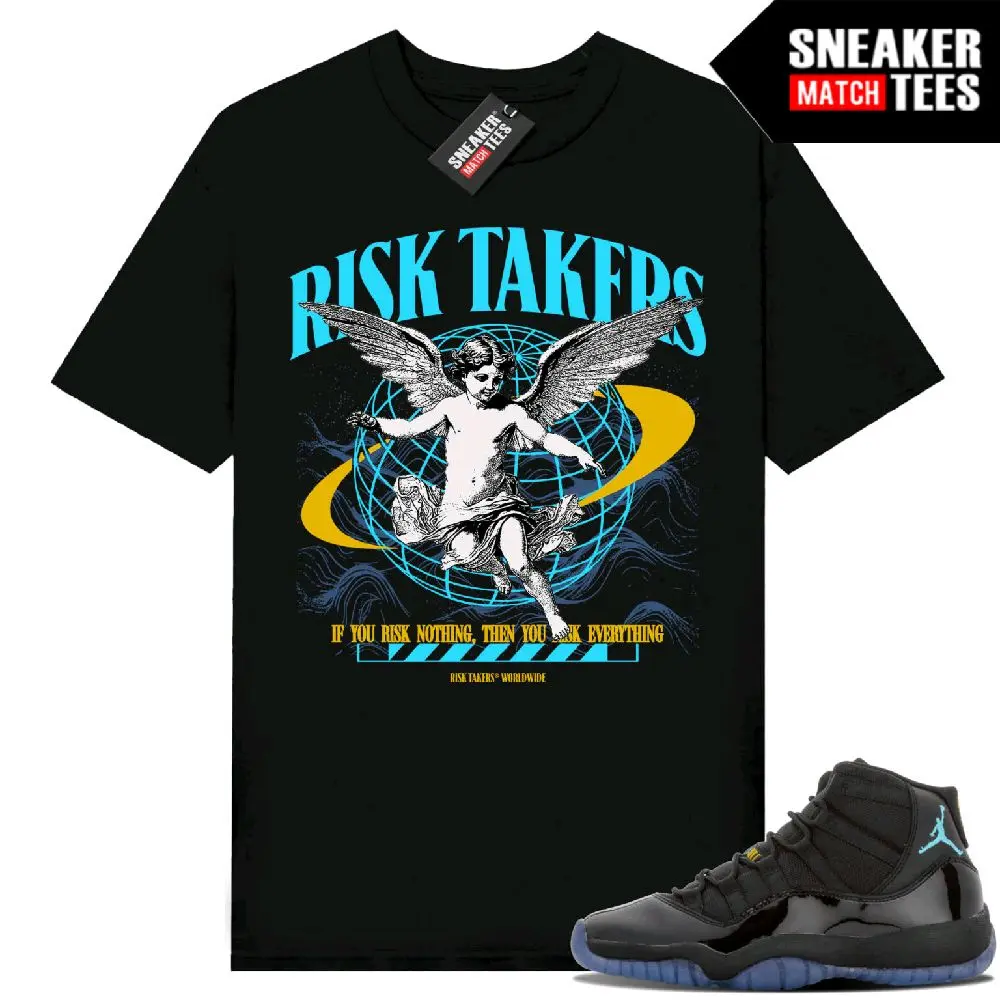 Gamma Blue 11 Sneaker Match Tees Risktakers Worldwide black tee Gamma Blue Outfit