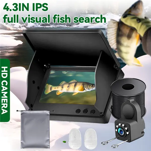 Portable Underwater HD Fishing Camera with 4.3 In Screen - IPX8 Waterproof, Fish Finder Fishing Accessories for Aquariums, Outdoor Fishing - Ideal Summer Gift for Anglers, Live Scope For Fishing, Hd Video，Back-to-School Gifts