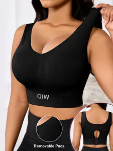 Women's Bra with Adjustable Straps, No Underwire Removable Pads, Breathable Comfort, Sporty Style, Suitable for All Seasons, Wireless Sports Bras, Adjustable Workout Bra, Yoga Sports Bra