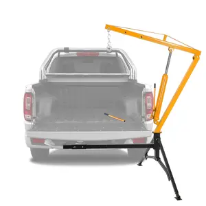 Heavy Duty Hydraulic Hitch-Mount Truck Crane Hoist – Collapsible Pickup Bed Lift with 3 Adjustable Capacities (500/750/1000 lbs) – Heavy Duty Hydraulic Hitch-Mount Truck Crane Hoist
