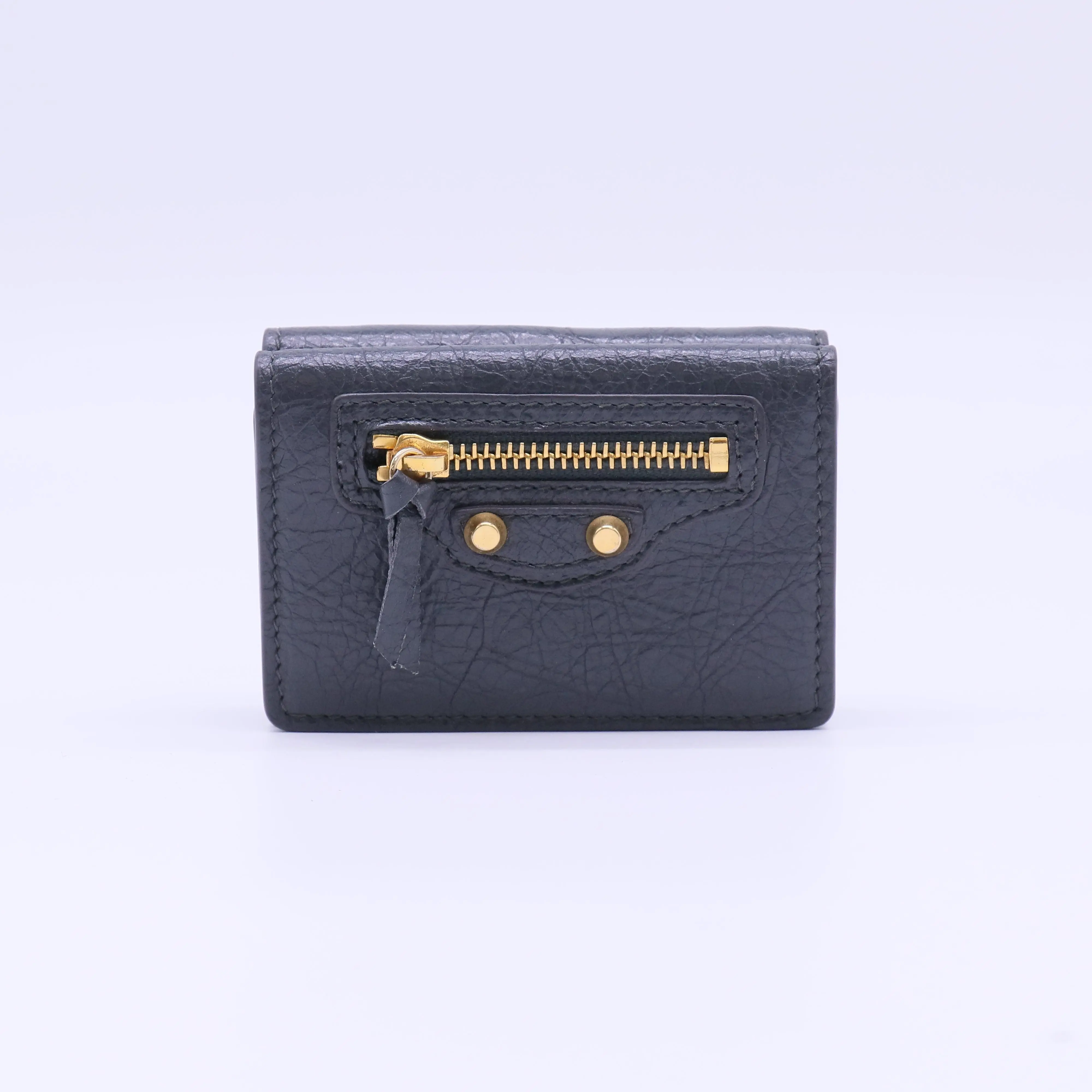 Pre-owned Balenciaga Leather Small Leather Goods Le City Mini Wallet W22046