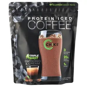 Chike Nutrition Protein Iced Coffee, Triple Shot, Espresso & Cream, 15.8 oz (448 g)