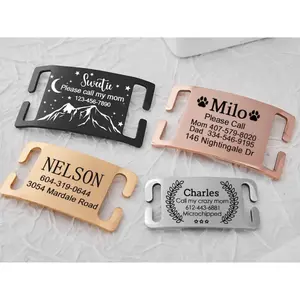 Dog ID Tag Collar Tag No Jingle Personalized Slide On Dog Tag with Name Silent Dog Tag for Dog Engraved Cat Tag for Quiet Dog Tag Puppy Gift