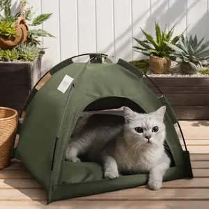 Portable Summer Pet Tent - Breathable & Foldable Outdoor Pet Bed with Minimalist Style for Comfort - Portable Design & Stylish Canopy Mat dog tent