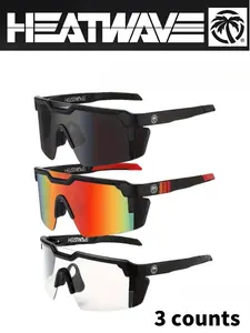 3 Pairs Casual Cycling Glasses, Mountain Bike Glasses, PC Frame, Decorative Lenses, Suitable for Travel, Holiday Gifts, New Year Presents