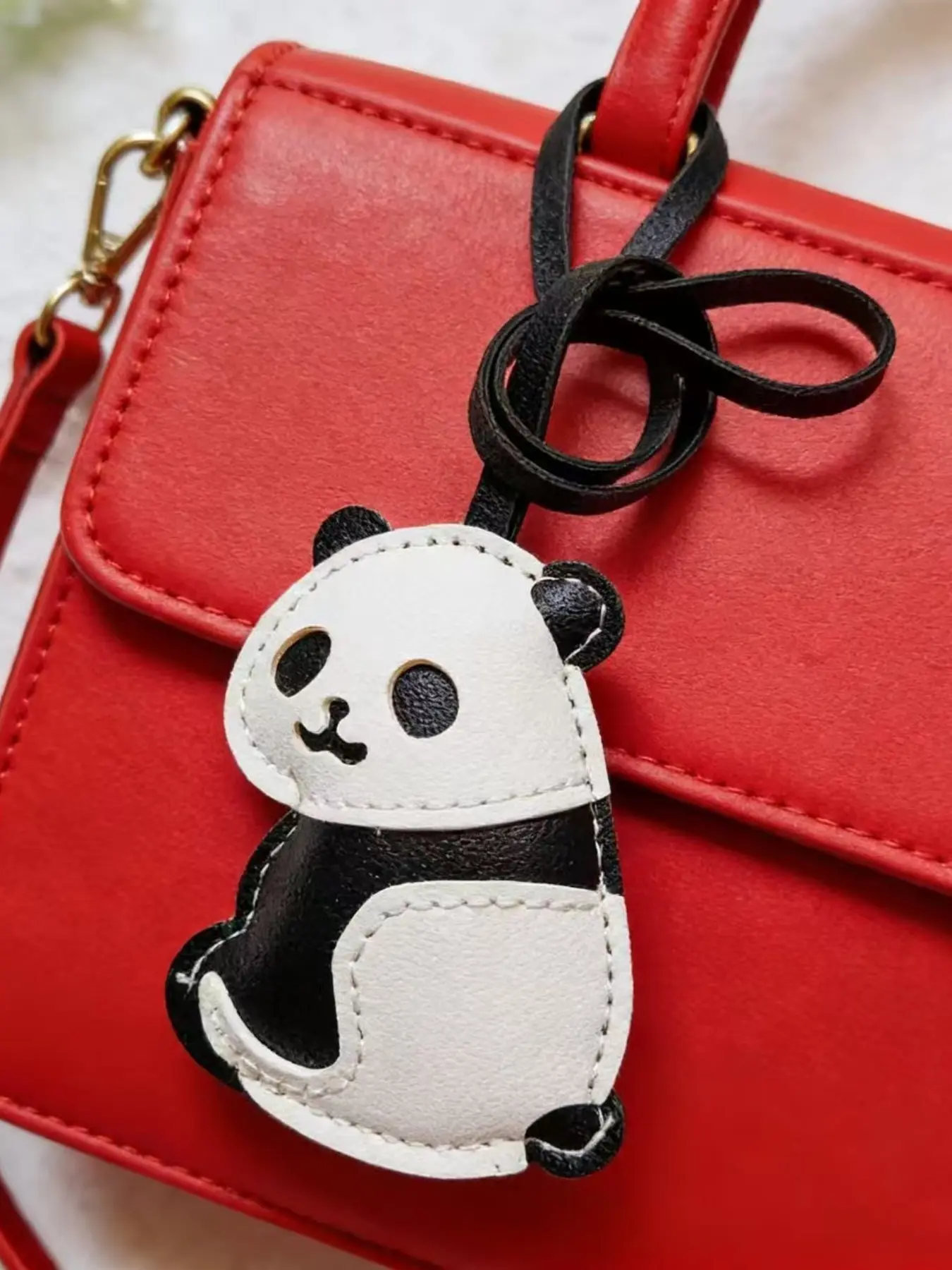 Panda Bag Charm Keychain, Cute Animal Accessory, Panda Backpack Pendant, Small Animal Decoration, Fashionable Gift Idea, Hanging Ornament, Cute Bag Charms