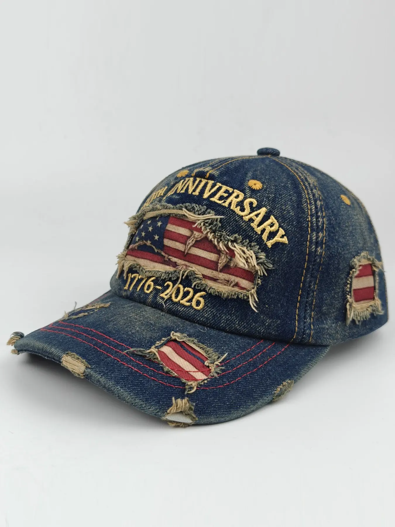 USA 250th Anniversary Vintage Distressed Design Casual Cap,250 Anniversary USA hat 1776-2026 Commemorative Baseball Cap,Traditional American Tribute Hat Gift Idea Honoring Patriots, USA Patriotic Hat, All Seasons Hat