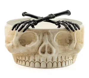 10 Strawberry Street Skull Serving Bowl, with Skeleton Serving