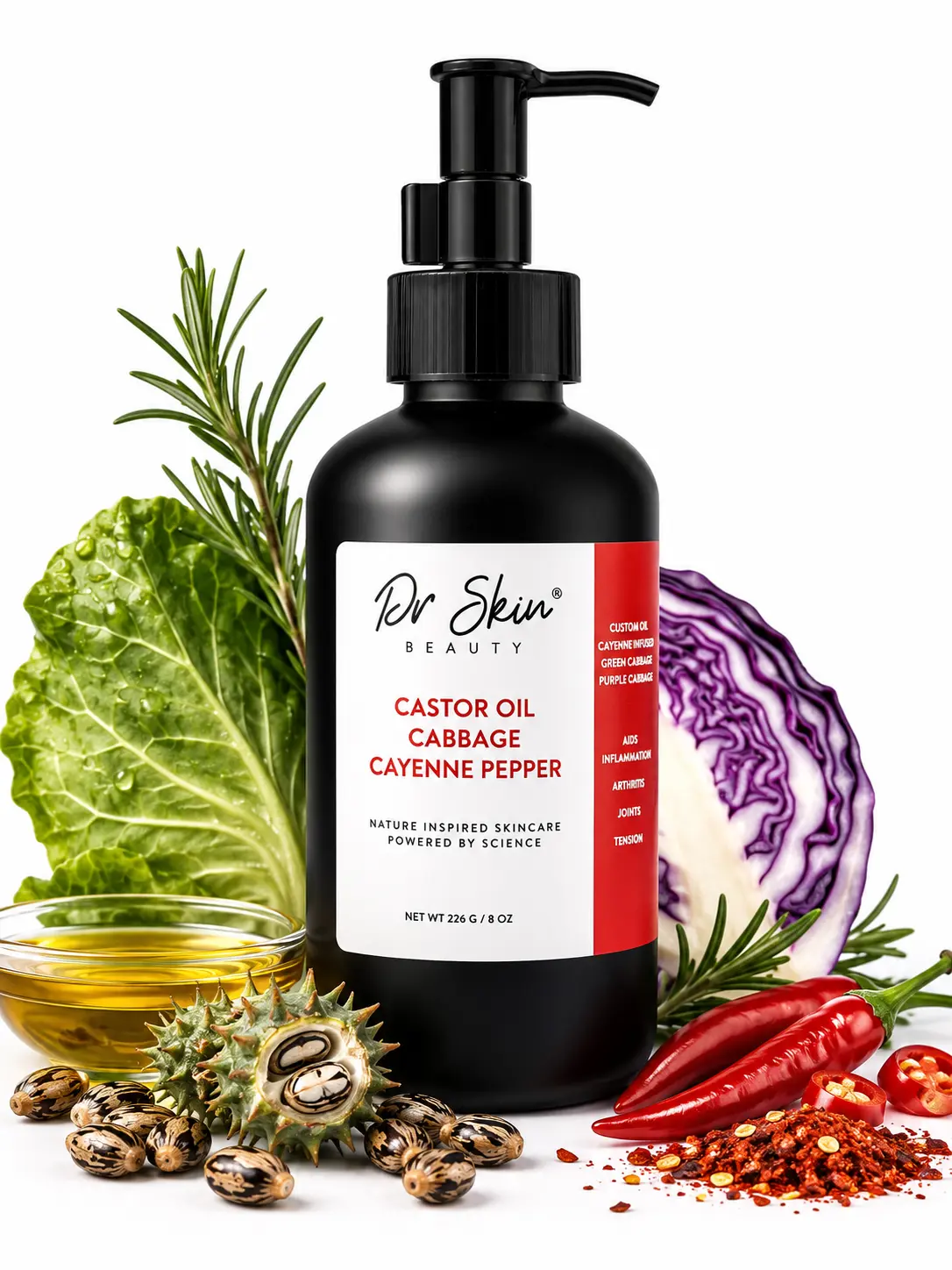 Castor oil with Cayenne Pepper and Cabbage Moisturizing Comfort