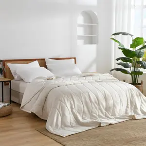 Cooling Blanket King Size, Bamboo Rayon Lightweight & Breathable Summer, Soft S-Shape Quilted Bedding, Machine Washable Comforter, 106" x 90" (Ivory)