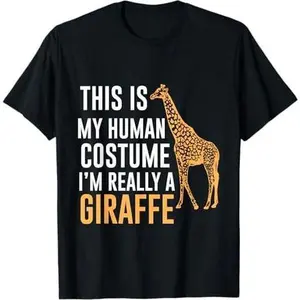 Human Costume Really Giraffe Tshirt Halloween Tee